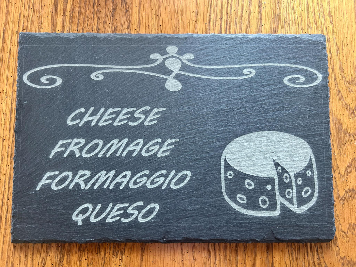 Laser Engraved Slate Cheese Board Set